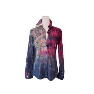 Metropark Plaid  Button-Up Shirt - Pink and Blue. XS. Excellent Condition